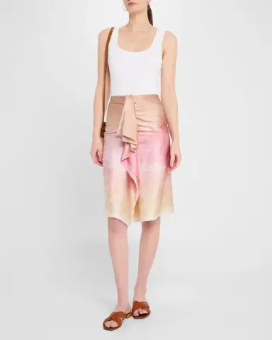 Pierre-Louis Mascia Ombre Landscape-Print Draped Skirt | Thumbnail 2 Pierre-Louis Mascia Ombre Landscape-Print Draped Skirt | Thumbnail 2