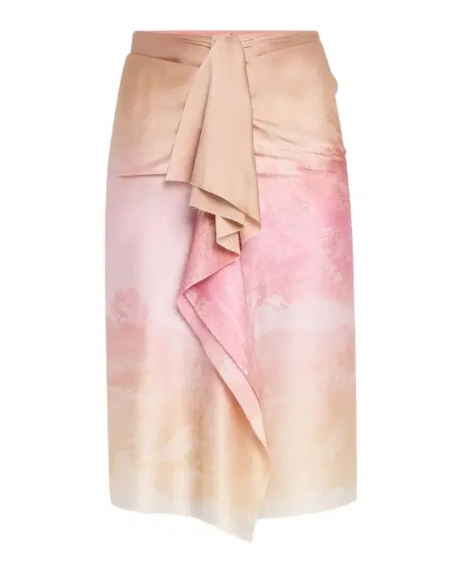 Pierre-Louis Mascia Ombre Landscape-Print Draped Skirt