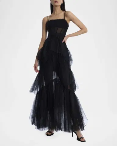 BCBGMAXAZRIA Oly Ruffle Tiered Corset Gown | Thumbnail 2