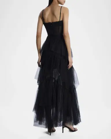 BCBGMAXAZRIA Oly Ruffle Tiered Corset Gown | Thumbnail 3