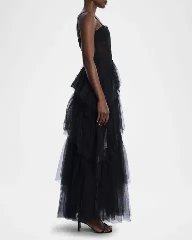 BCBGMAXAZRIA Oly Ruffle Tiered Corset Gown | Thumbnail 4