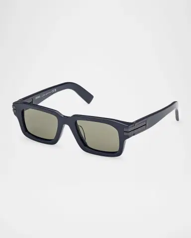 ZEGNA Men's Rectangle Acetate Sunglasses | Thumbnail 2 ZEGNA Men's Rectangle Acetate Sunglasses | Thumbnail 2