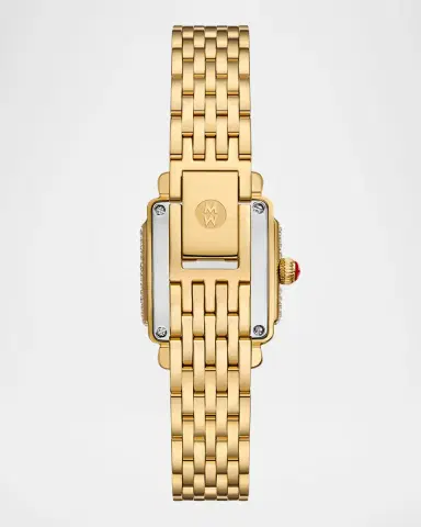 Michele Deco Madison Mini 18K Yellow Gold-Plated Stainless Steel Diamond Pavé Watch - Exclusive | Thumbnail 2