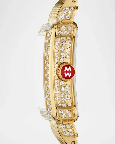 Michele Deco Madison Mini 18K Yellow Gold-Plated Stainless Steel Diamond Pavé Watch - Exclusive | Thumbnail 4