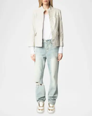 Zadig & Voltaire Veryn Crinkled Leather Jacket | Thumbnail 2