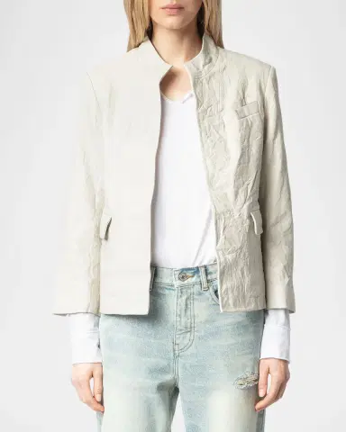 Zadig & Voltaire Veryn Crinkled Leather Jacket | Thumbnail 4