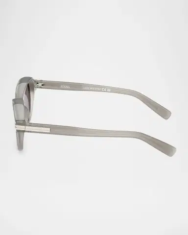 Zegna Men's Round Acetate Sunglasses | Thumbnail 3 Zegna Men's Round Acetate Sunglasses | Thumbnail 3