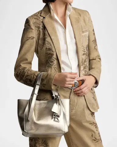 Ralph Lauren Collection RL 888 Small Metallic Calfskin Tote Bag | Thumbnail 4 Ralph Lauren Collection RL 888 Small Metallic Calfskin Tote Bag | Thumbnail 4