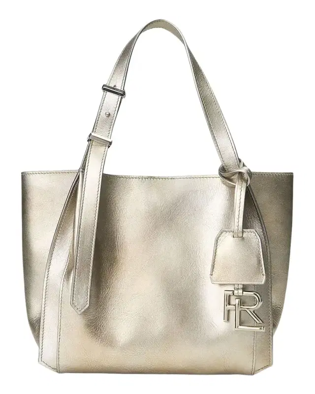 Ralph Lauren Collection RL 888 Small Metallic Calfskin Tote Bag