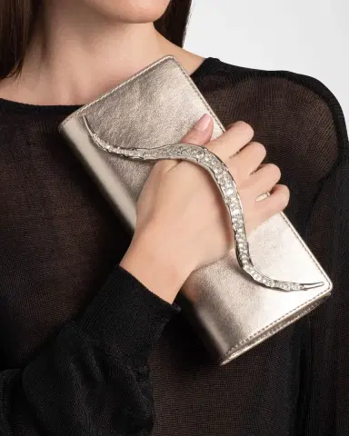 ALEXIS BITTAR Crystal Curve Metallic Leather Clutch Bag | Thumbnail 2 ALEXIS BITTAR Crystal Curve Metallic Leather Clutch Bag | Thumbnail 2