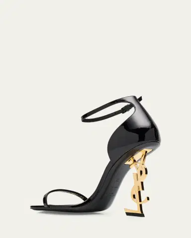 Saint Laurent 110mm Opyum YSL Patent Leather Sandals with Golden Hardware | Thumbnail 9