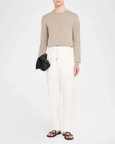 Giorgio Armani Men's Linen Drawstring Trousers | Thumbnail 2 Giorgio Armani Men's Linen Drawstring Trousers | Thumbnail 2