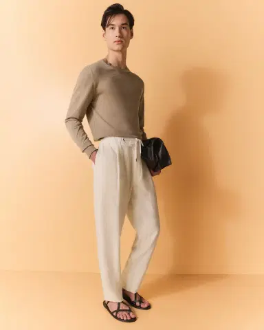 Giorgio Armani Men's Linen Drawstring Trousers | Thumbnail 5 Giorgio Armani Men's Linen Drawstring Trousers | Thumbnail 5