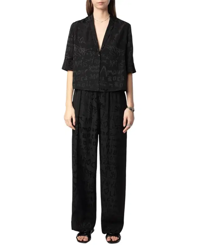 Pin Manifesto Silk Trousers