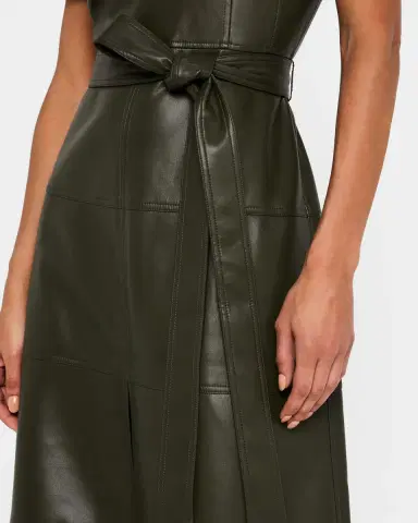 TANYA TAYLOR Ella Vegan Leather Midi Dress | Thumbnail 5 TANYA TAYLOR Ella Vegan Leather Midi Dress | Thumbnail 5