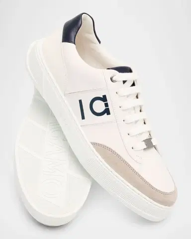 Ferragamo Men's Alaska Gancio Leather Low-Top Sneakers | Thumbnail 3 Ferragamo Men's Alaska Gancio Leather Low-Top Sneakers | Thumbnail 3