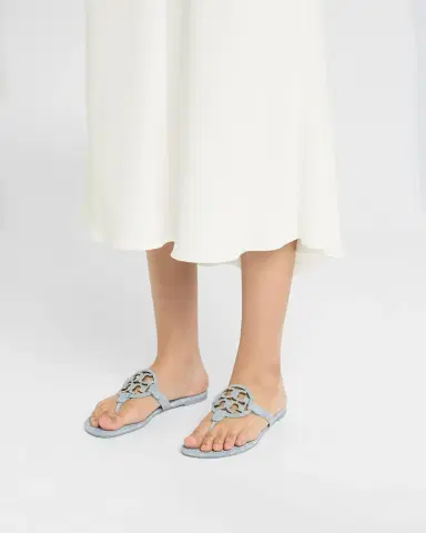 Tory Burch Miller Denim Logo Thong Sandals | Thumbnail 2 Tory Burch Miller Denim Logo Thong Sandals | Thumbnail 2