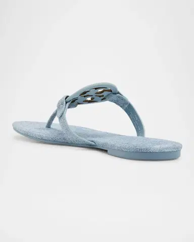 Tory Burch Miller Denim Logo Thong Sandals | Thumbnail 4 Tory Burch Miller Denim Logo Thong Sandals | Thumbnail 4