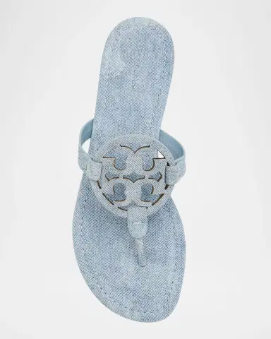 Tory Burch Miller Denim Logo Thong Sandals | Thumbnail 6 Tory Burch Miller Denim Logo Thong Sandals | Thumbnail 6
