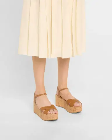 Stuart Weitzman Dayna Leather Crisscross Wedge Sandals | Thumbnail 2