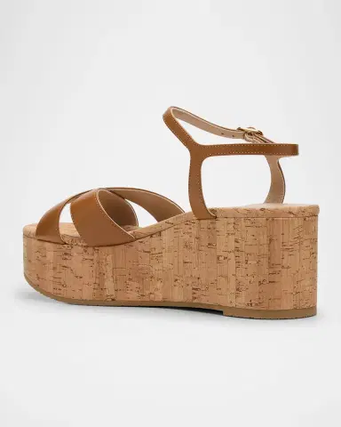 Stuart Weitzman Dayna Leather Crisscross Wedge Sandals | Thumbnail 4