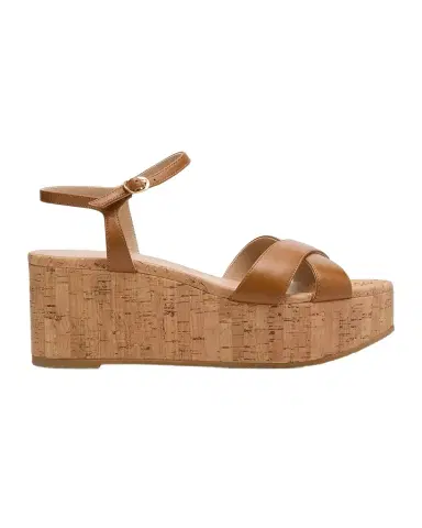 Stuart Weitzman Dayna Leather Crisscross Wedge Sandals | Thumbnail 1