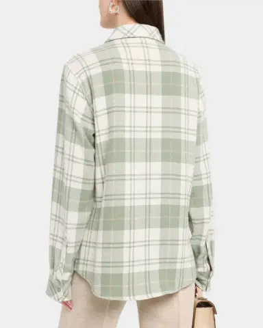 God’s True Cashmere Sage Tartan Cashmere Flannel Shirt | Thumbnail 3