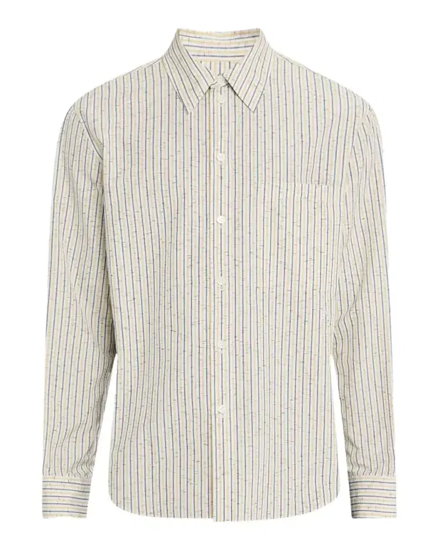 Bottega Veneta Men 's Stripe Pocket Sport Shirt