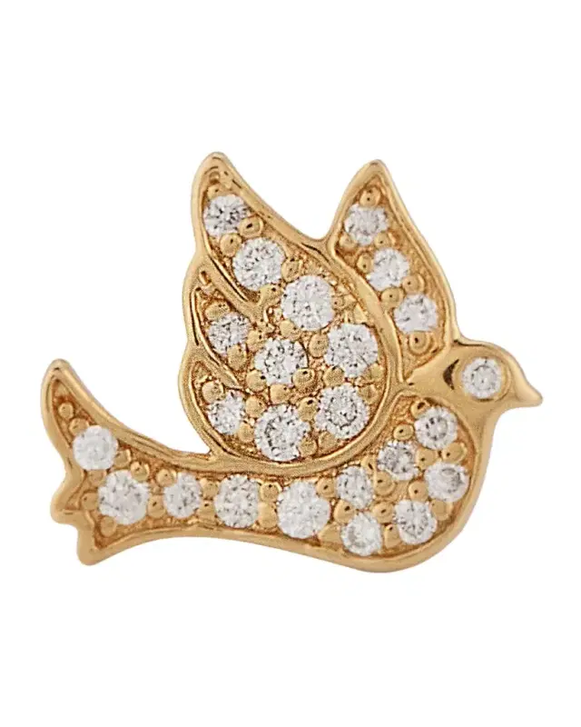 Pave Dove Stud Earring