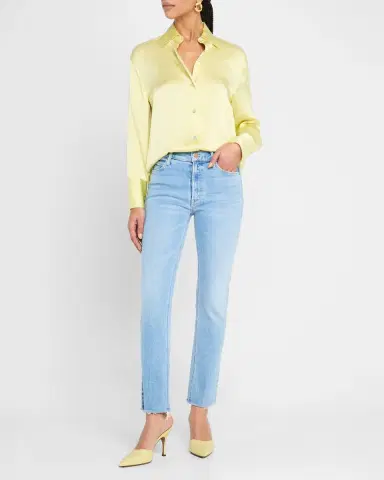 Mother The Mid-Rise Dazzler Ankle Fray Jeans | Thumbnail 2 Mother The Mid-Rise Dazzler Ankle Fray Jeans | Thumbnail 2