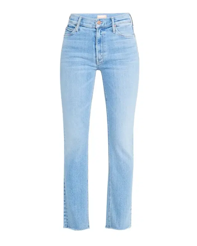 MOTHER The Mid-Rise Dazzler Ankle Fray Jeans