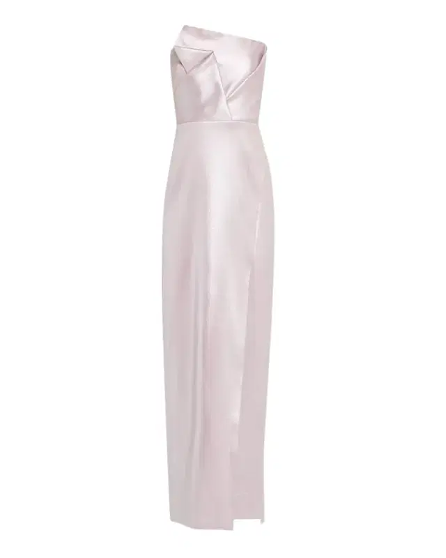 Strapless Foiled Mikado Column Gown