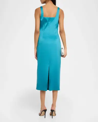 Aidan Mattox Square-Neck Stretch Mikado Midi Dress | Thumbnail 6 Aidan Mattox Square-Neck Stretch Mikado Midi Dress | Thumbnail 6