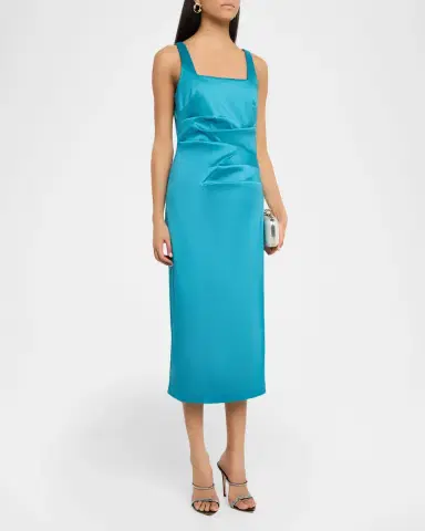 Aidan Mattox Square-Neck Stretch Mikado Midi Dress | Thumbnail 7 Aidan Mattox Square-Neck Stretch Mikado Midi Dress | Thumbnail 7