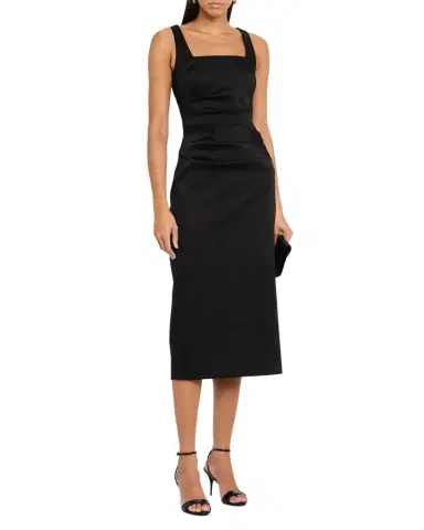 Aidan Mattox Square-Neck Stretch Mikado Midi Dress | Thumbnail 1 Aidan Mattox Square-Neck Stretch Mikado Midi Dress | Thumbnail 1