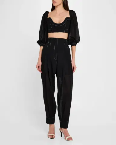 Philosophy di Lorenzo Serafini Pleated Tapered-Leg Trousers | Thumbnail 2 Philosophy di Lorenzo Serafini Pleated Tapered-Leg Trousers | Thumbnail 2