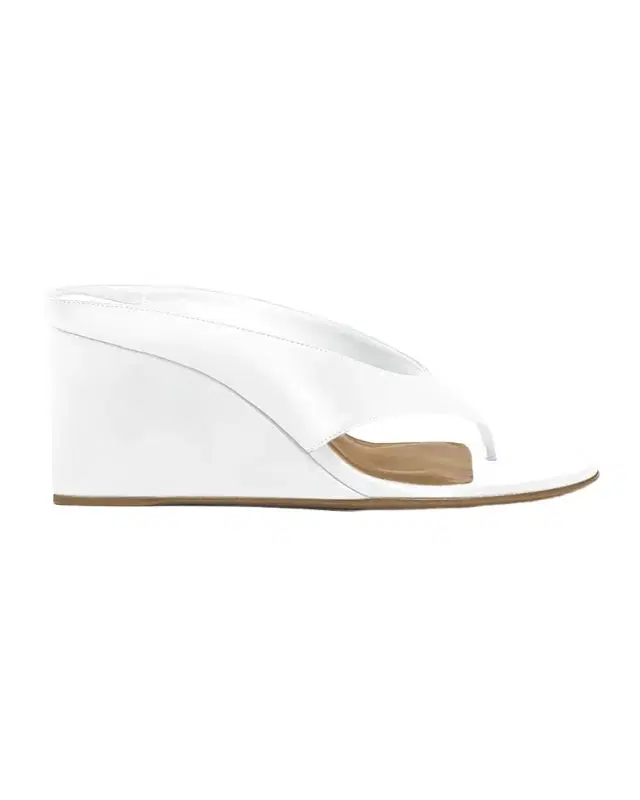Satin Wedge Thong Mules