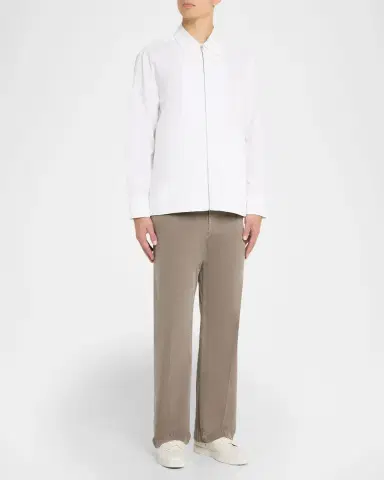 Ferragamo Men's Cotton Drill Flat-Front Utility Trousers | Thumbnail 2 Ferragamo Men's Cotton Drill Flat-Front Utility Trousers | Thumbnail 2