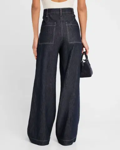 Brunello Cucinelli Double-Pleated Wide-Leg Jeans | Thumbnail 3