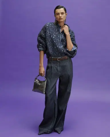 Brunello Cucinelli Double-Pleated Wide-Leg Jeans | Thumbnail 5