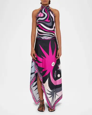 PUCCI Stella-Print Asymmetric Maxi Skirt | Thumbnail 2