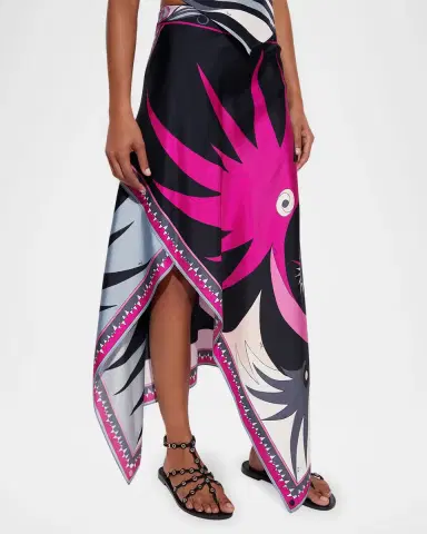 PUCCI Stella-Print Asymmetric Maxi Skirt | Thumbnail 5