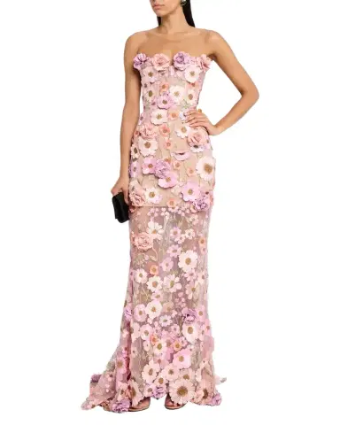 Bronx and Banco Jasmine Strapless Floral-Embroidered Gown | Thumbnail 1 Bronx and Banco Jasmine Strapless Floral-Embroidered Gown | Thumbnail 1