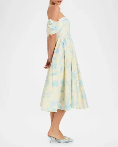 Mestiza New York Odette Off-Shoulder Cotton Midi Dress | Thumbnail 4 Mestiza New York Odette Off-Shoulder Cotton Midi Dress | Thumbnail 4