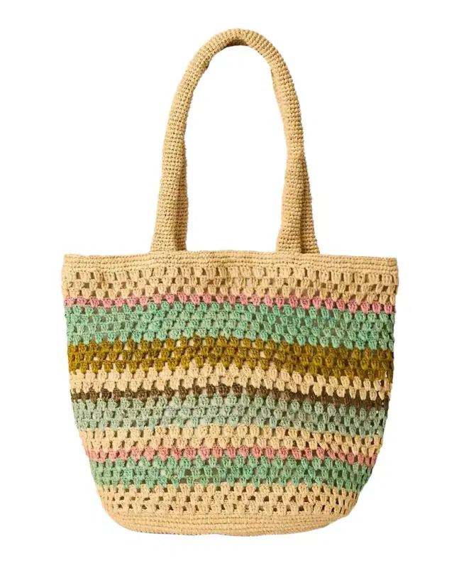 BTB Los Angeles Lily Multicolor Straw Tote Bag