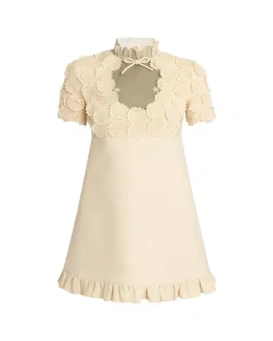 Valentino Garavani Floral Applique Crepe Mini Dress | Thumbnail 1