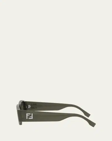 Fendi Men's FF Squared Acetate Oval Sunglasses | Thumbnail 3 Fendi Men's FF Squared Acetate Oval Sunglasses | Thumbnail 3