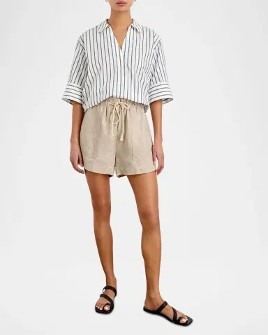Rails Foster Paperbag Linen Shorts | Thumbnail 2