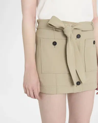 Ferragamo Belted Crepe Cotton Mini Skirt | Thumbnail 5 Ferragamo Belted Crepe Cotton Mini Skirt | Thumbnail 5