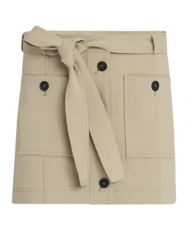Ferragamo Belted Crepe Cotton Mini Skirt | Thumbnail 1 Ferragamo Belted Crepe Cotton Mini Skirt | Thumbnail 1